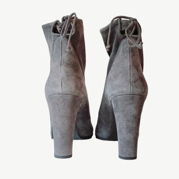 NWOT-Stuart Weitzman Plat Glove Suede Ankle Bootie - Gray - Picture 7 of 12